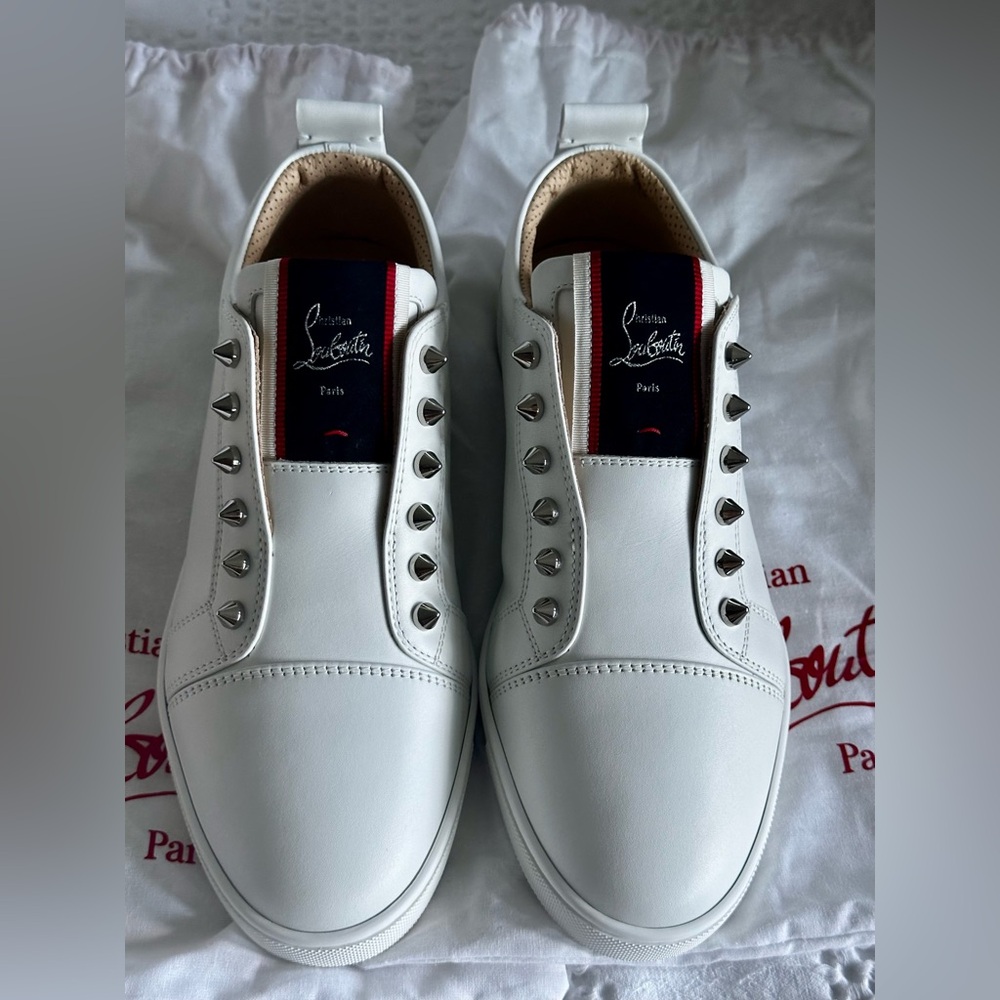 Christian Louboutin F.A.V Fique A Vontade Womens Sneakers White New In Box 40.5